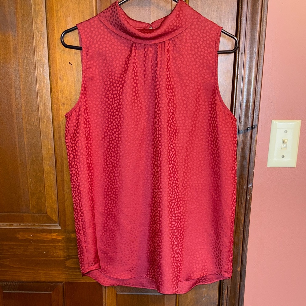 Ann Taylor Red Sleeveless Blouse
